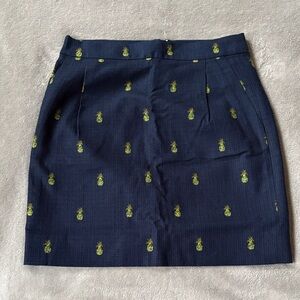 Navy Pineapple Print Skirt Jcrew